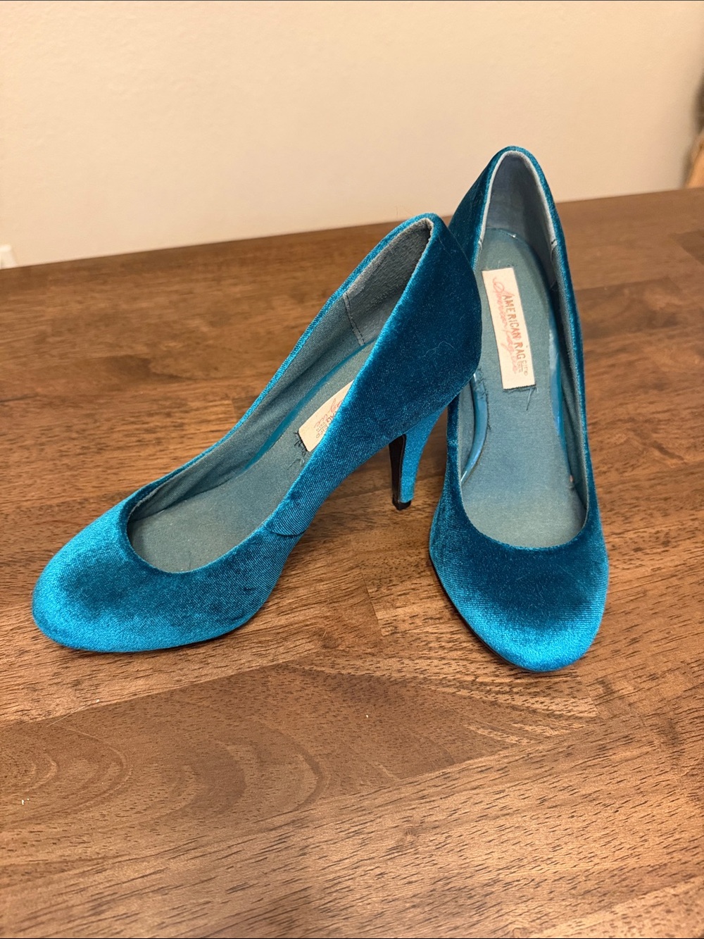 American Rag Teal Velvet High Heel Pumps